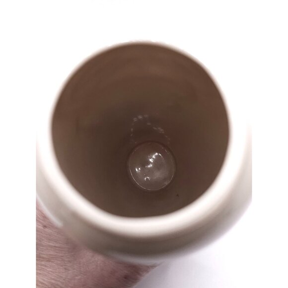 White Ceramic Vase With Rose Embossed Design & Gold Trim - Picture 5 of 11